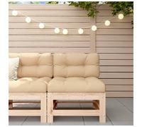 Middle Sofa Unit Brown Solid Pine 63.5x57.5x60cm Modular Outdoor Garden