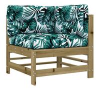 Middle Sofas Patio Wooden Sectional Sofa with Cushions Solid Wood Pine vidaXL