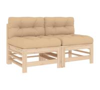 Middle Sofas Patio Wooden Sectional Sofa with Cushions Solid Wood Pine vidaXL