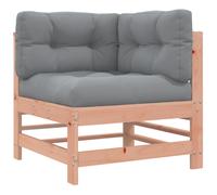 (brown, corner sofa) vidaXL Middle Sofas Patio Wooden Sectional Sofa with Cushions Solid Wood Pine