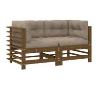 Middle Sofas Patio Wooden Sectional Sofa with Cushions Solid Wood Pine vidaXL
