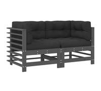 vidaXL Corner Sofas with Cushions 2 pcs Impregnated Wood Pine, Brown