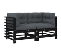 Middle Sofas Patio Wooden Sectional Sofa with Cushions Solid Wood Pine vidaXL