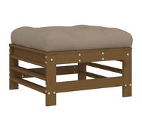 (white pine, footrest) vidaXL Middle Sofas Patio Wooden Sectional Sofa with Cushions Solid Wood Pine