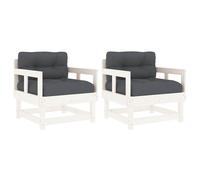 Middle Sofas Patio Wooden Sectional Sofa with Cushionss Solid Wood Pine vidaXL