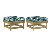 Middle Sofas Patio Wooden Sectional Sofa with Cushionss Solid Wood Pine vidaXL