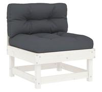 Middle Sofas Patio Wooden Sectional Sofa with Cushionss Solid Wood Pine vidaXL