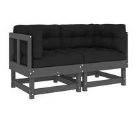 Middle Sofas Patio Wooden Sectional Sofa with Cushionss Solid Wood Pine vidaXL