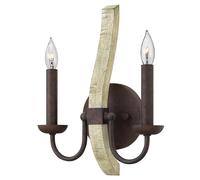 Luminosa Lighting Elstead Middlefield 2 Light Indoor Candle Wall Light Iron Rust, E14