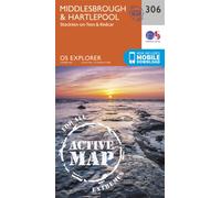 Explorer 306 Middlesbrough & Hartlepool Active Map - Orange, Orange One Size