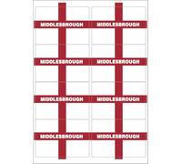 Middlesbrough England Flag Rectangular Matt Paper Stickers A4 Sheet of 8 (Each Sticker is 99mm x 68mm)