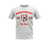 Middlesbrough FC Junior Established Football T-Shirt in White | Size: 9-11 Years Middlesbrough FC White 9-11 Years