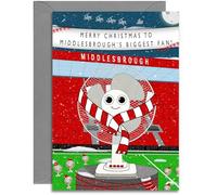 Middlesbrough Football Christmas Card - A5 Sized Card (148mm x 210mm) with Grey Envelope. Designed and Printed in the UK