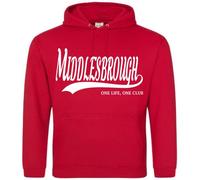 Middlesbrough Gift - Hoodie one Life one Club top Jumper Sweatshirt FC Present FH97 (Adult Large, Red)