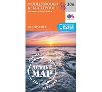 Explorer 306 Middlesbrough & Hartlepool Active Map - Orange, Orange One Size