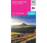 Landranger 93 Middlesbrough, Darlington & Hartlepool Map With Digital Version, Pink One Size