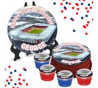 Middlesbrough Riverside Stadium PERSONALISED Edible Cupcake Toppers / 8" Inch Cake Wafer or Icing - Sports Football Fan Birthday Decorations - Perfect for Brownies, Cookies, Muffins & More!