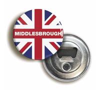 Middlesbrough Union Jack Bottle Opener Fridge Magnet (Circular 2.3inch / 59mm Diameter)