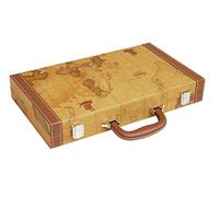 Middleton Games NEW! - 15-inch Luxurious Map Backgammon Set - Brown Board