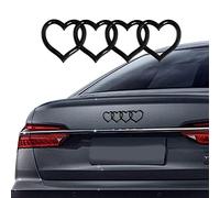 Middrivr Love Heart Logo Rear Trunk Emblem, 3D Badge Decal Sticker, Car Accessories Exterior Decoration, Car Replacement 3D Sticker Fit for Audi A3 A4 A5 A6 A8 TT R8 Q3 Q5 Q7 (Bright black)