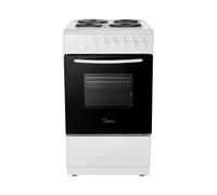Midea 50cm Wide Single Oven Electric Cooker with Solid Plate Hob - White - A Rated-MFO20DME4H109-WH