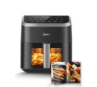 Midea 5L Air Fryer with Visible Window, Heatxpress Technology, 7-in-1 Presets, 90% Less Oil, Non-Stick, 1600W - Silver