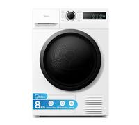 Midea Freestanding Heat Pump Tumble Dryer 8kg Class,Auto Dry,35'Quick Dry,Hygiene,15 Programmes,Refresh,White-MD110H80D/W-UK