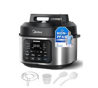 Midea 9-in-1 Multi Cooker, 6L with 12 Cooking Functions Pressure Cooker (Slow&Rice Cooker, Sous Vide, Cake Maker, etc.), 70% Faster, Non-Stick Brushed Stainless Steel & Black