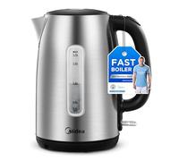 Midea Electric Kettle 3000W Fast Boil 1.7L Stainless Steel Kettle LED Indicator,Spring Lid,Removable Filter,Insulated Handle, Cordless Kettle with Water Level Indicator, Dry Burn Protection,BPA-Free