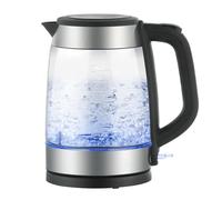 Midea Glass Electric Kettle 1.7 Liters, 3000W Fast Boil, BPA Free Borosilicate Glass, Blue LED Indicator, Auto Shut Off & Boil Dry Protection, Cordless with 360° Base, Removable Anti-Scale Filter
