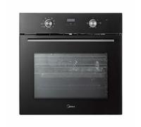Midea 71L, 60cm Wide, Single Electric Built-in Fan Oven with Air Fry, 12 Oven Functions, Aqua Clean, LED Display, Convection, ECO, MultiLevel Cooking, Color Black - MBO65M90D2-BK