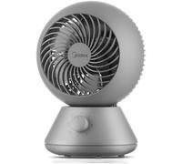 Midea MDF24JGUK 28dB Desk Fan, 20cm Diameter Air Circulator Table Fan, 90°+90° Omni-Directional Oscillation, Powerful 15m Reach, 3 Speed Settings, Ultra-Quiet Cooling for Bedroom and Office, Grey