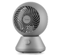 Midea MDF24JGUK 28dB Desk Fan, 20cm Diameter Air Circulator Table Fan, 90°+90° Omni-Directional Oscillation, Powerful 15m Reach, 3 Speed Settings, Ultra-Quiet Cooling for Bedroom and Office, Grey