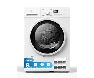 Midea MDG09EH80 Freestanding Heat Pump Dryer, 8kg load, 16 Programmes, Auto-Dry, Anti-Crease, Delay Start, Child Lock, White, Pack 1