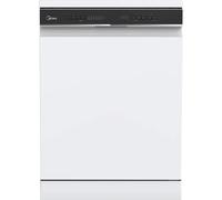 Midea MDWEF1433D(W)-WG-UK 60cm Wide Full Size Freestanding Dishwasher With Cutlery Tray, White, C Rated