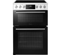 Midea MFO24EME4R118-WH 60cm Wide Double Oven Electric Cooker with Ceramic Hob - White