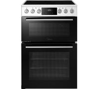 Midea MFO24EME4R118-WH 60cm Wide Double Oven Electric Cooker with Ceramic Hob - White White