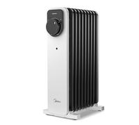 Midea Oil-Filled Radiator, 2000W, 9-Fin Portable Electric Heater with Knob Controls, Adjustable Thermostat, 3 Heat Settings, Tip-Over & Overheat Protection, UltraQuiet Operation for Office & Home Use