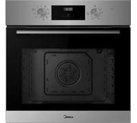 Midea 70L, 60cm Wide, Single Electric Built-in Fan Oven with Air Fry, 12 Oven Functions, Aqua Clean, LED Display, Convection, ECO, MultiLevel Cooking, Color Stainless Steel - MBO65M90D2-SS