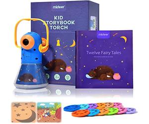 Mideer Storybook Torch - New Version with 12 Stories - Moonlight Projector - Kids Projector with 12pcs Story Reels - Toddler Flashlight Toys with 12 Classical Fairy Tale - Birthday Gift for Age 2 3 4