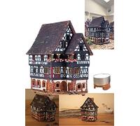 Midene Ceramic Tea Light House Candle Holder. France, House in Kaysersberg Small Size A236AR
