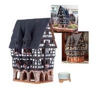 Midene Ceramic tea light house candle holder. Germany, Town hall in Alsfeld, Small size