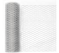MIDERDO Chicken Wire 40cm x 10m - Hexagonal Galvanized Chicken Wire Mesh Roll, Poultry Wire Netting Wire Fencing, 15mm x 25mm Mesh, 0.5mm Wire for DIY Crafts & Garden Rabbit Chicken Fencing