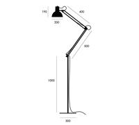 midgard Federzug floor lamp, adjustable, white