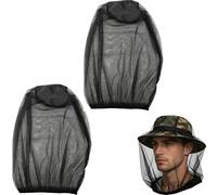 Midge Nets for Head - 2Pcs Fine Mesh Mosquito Head Net Face Cover, Lightweight Breathable Insect Netting for Midges, Gnats & Bugs, Outdoor Protection for Fishing Camping Hiking Walking