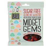 Midget Gems - Sugar, Gelatine & Gluten Free Jellies Sweets 100g (Pack of 1)