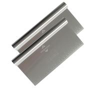 Midgreyeye 2 Pieces Large Dough Scraper Stainless Steel Dough Cutter with Measuring Scale Plastic Bench Scraper Kitchen Scraper Flexible Dough Scraper for Cakes, Pizza, Dough (8.7 * 4.6 in)