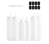 midgreyeye 6 Pcs Squeeze Bottle 4pcs 500ml/16oz And 2pcs 360ml/12oz Total Capacity 2720ml Squeezy Bottles with Nozzles for Sauce, Sauce Bottle, Potion Bottles,Sauce Dispenser,Ketchup Bottle