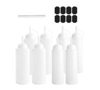 midgreyeye 8 Pcs Squeeze Bottle 4pcs 250ml/8oz And 4pcs 360ml/12oz Total Capacity 2400ml Squeezy Bottles with Nozzles for Sauce, Sauce Bottle, Potion Bottles,Oil Bottle,Sauce Dispenser,Ketchup Bottle
