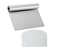 Midgreyeye Stainless Steel Dough Cutter with Measuring 2 Pcs Dough Scraper Plastic Bench scraper Dough Spatula Scraper Kitchen for Cake, Cake, Pizza, Cake, Dough, Baking Utensils(5.9*4.6+5.3*3.6in)